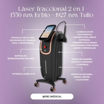 Laser Fraccional 2en1 1927nm Tulio +1550nm Erbio  ó CO2 Fraccionado
